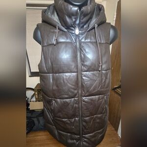 Sebby Dark Brown Puffer Vest